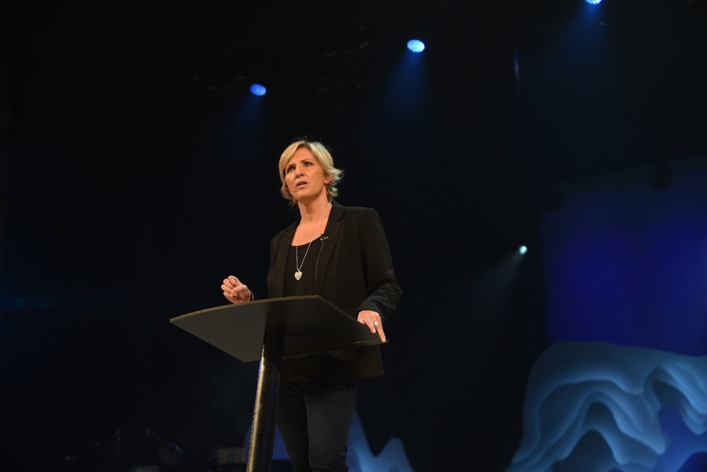 Danielle Strickland teaching at the GLS 2018 about men and women being Better Together