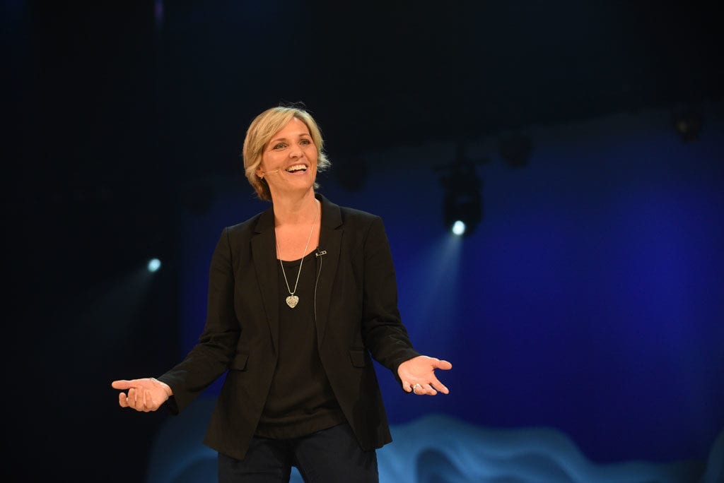 Danielle Strickland teaching at the GLS 2018 about men and women being Better Together