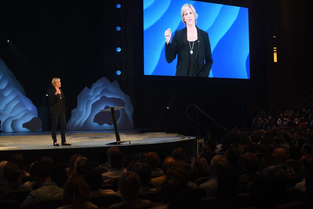 Danielle Strickland teaching at the GLS 2018 about men and women being Better Together