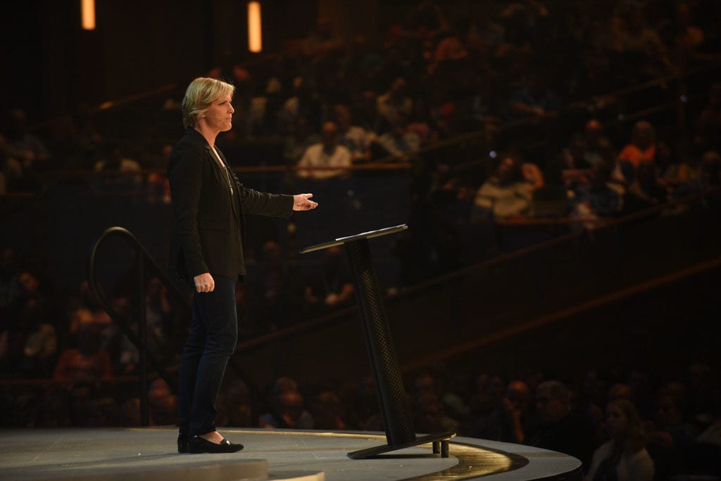 Danielle Strickland teaching at the GLS 2018 about men and women being Better Together