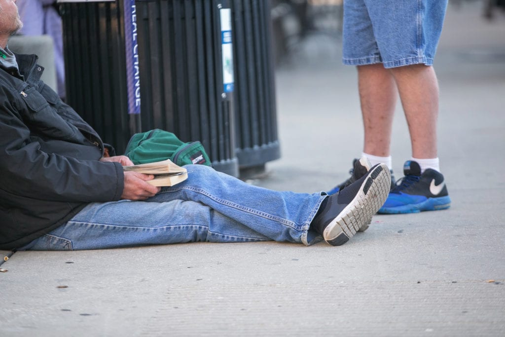 Man sitting on the street