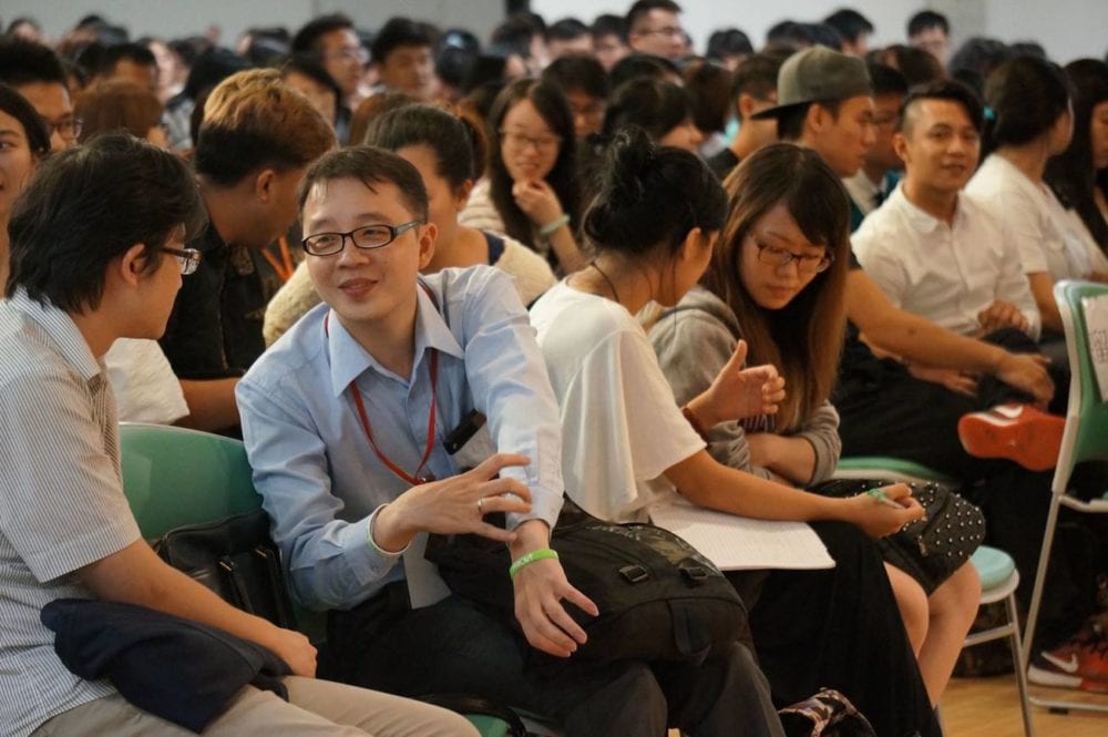 Attendees discuss at GLS in Taiwan