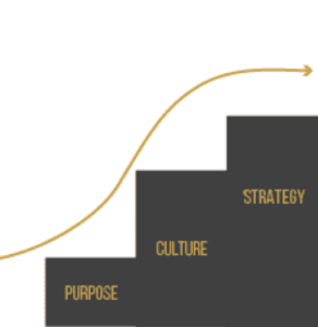 In 2 Ways to Undermine Your Strategy, it starts with Purpose, then moves to Culture, and grows to Strategy.