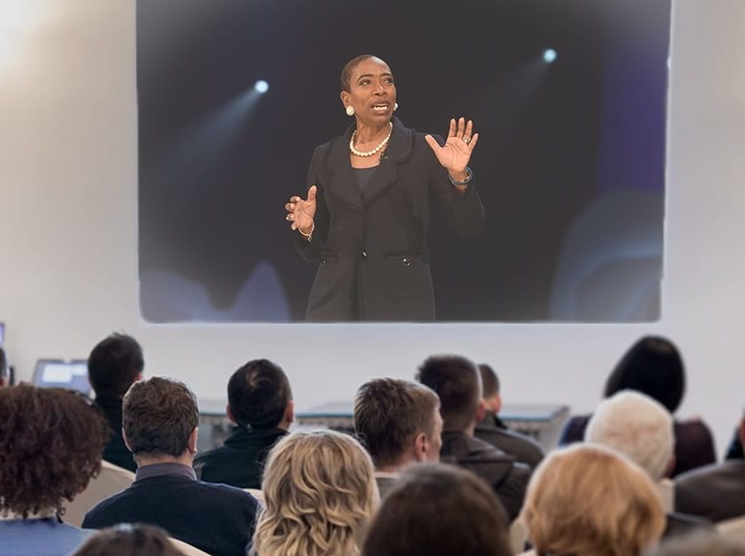 Carla Harris speaks at the Summit for Live Stream for Teams.