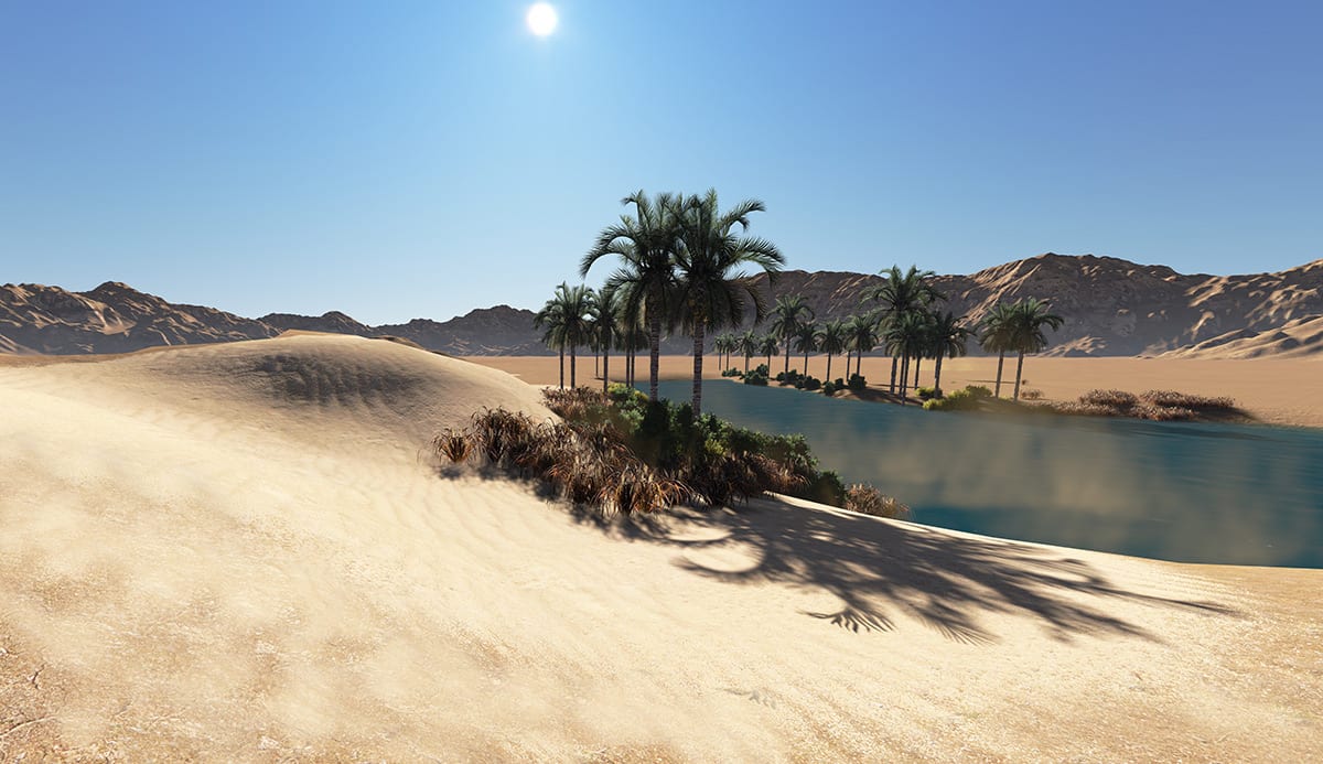 The heat of the sun clouds your brain as you walk through the dessert. Before you, you see a whole pond of water. Is it there or is just a mirage?