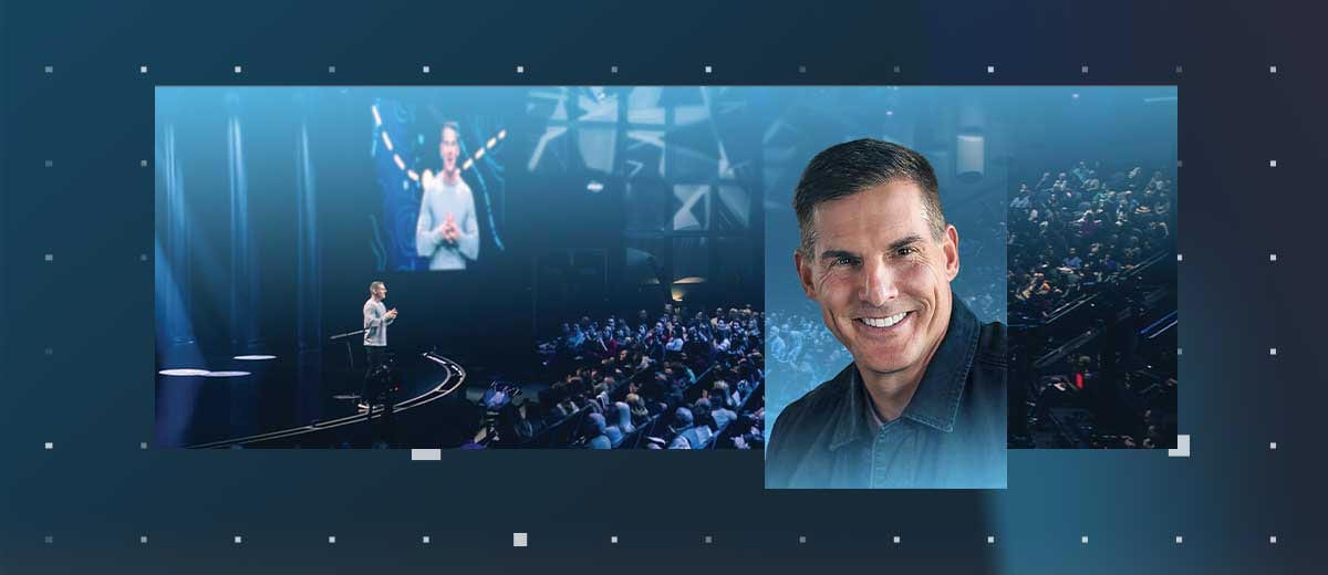 Craig Groeschel stands on the Summit stage.